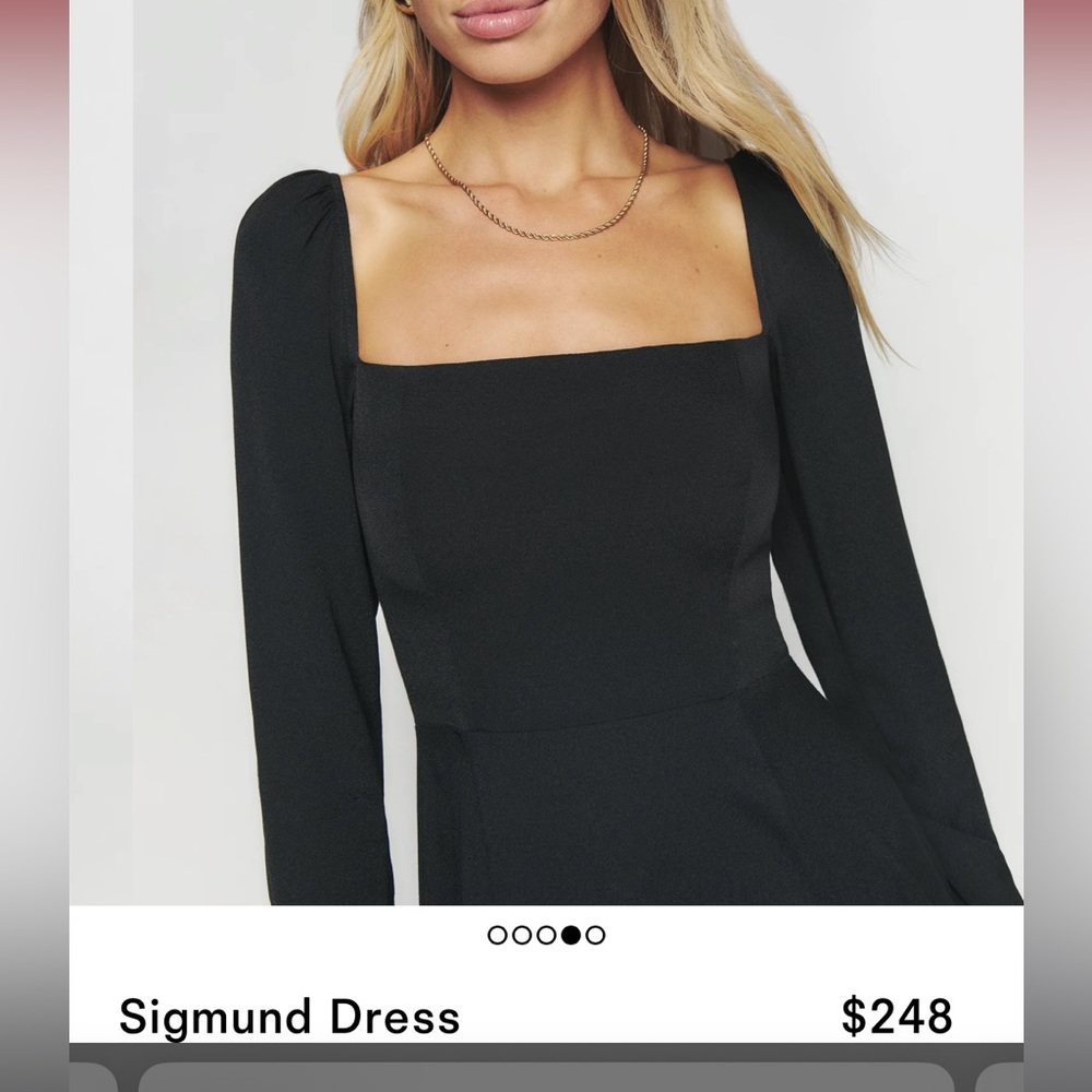 Reformation black king sleeve dress